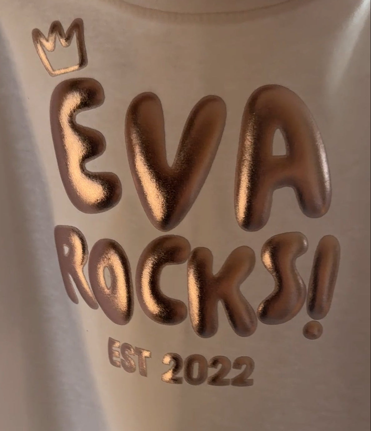 'KIDS ROCK' Organic Cotton Custom Puff Print (age 7-8 In Stock)