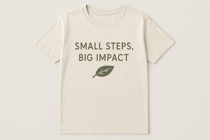 Minimalist sustainable living quote t-shirt design